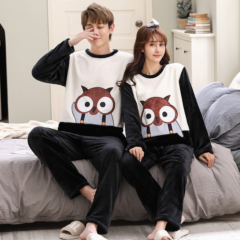 Coral Plush Couple Nightwear