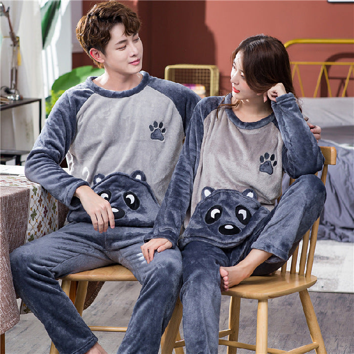 Coral Plush Couple Nightwear