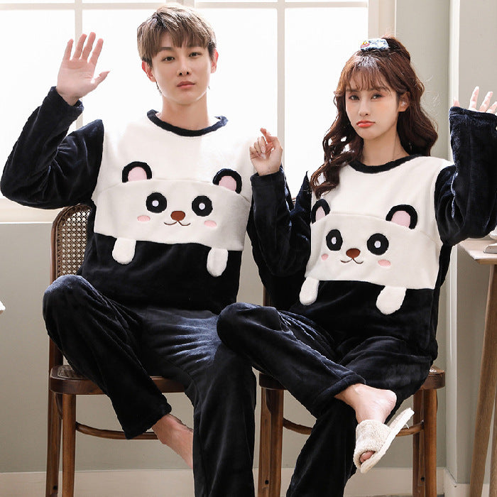 Coral Plush Couple Nightwear