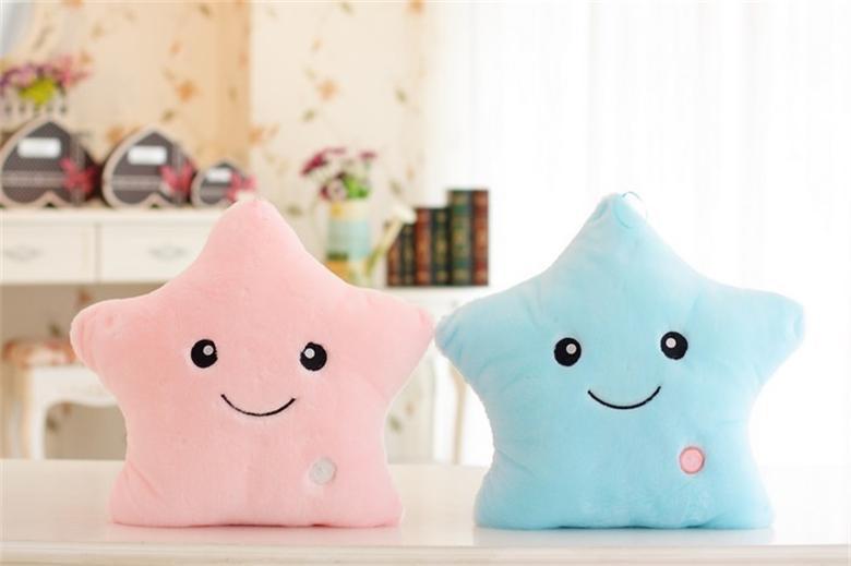 Luminous Colorful Star-Shaped Pillows