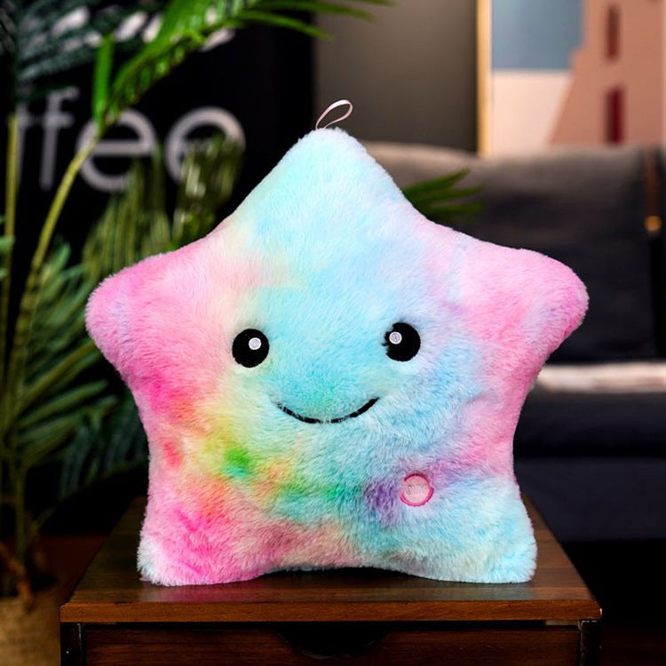 Luminous Colorful Star-Shaped Pillows