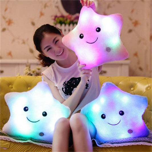 Luminous Colorful Star-Shaped Pillows