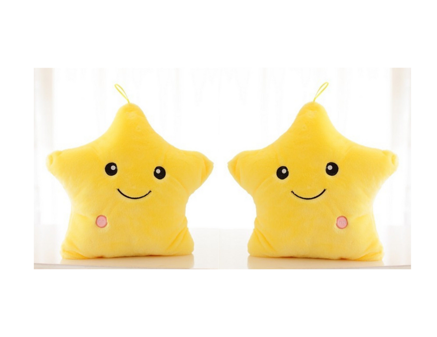 Luminous Colorful Star-Shaped Pillows