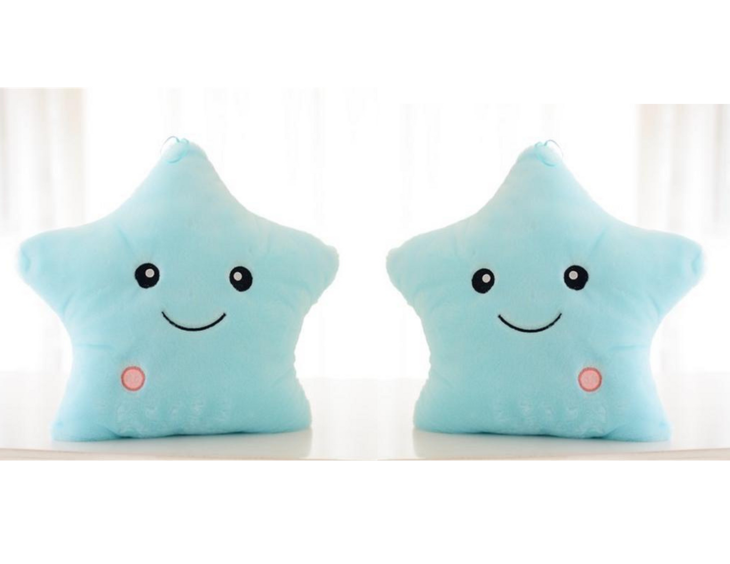 Luminous Colorful Star-Shaped Pillows